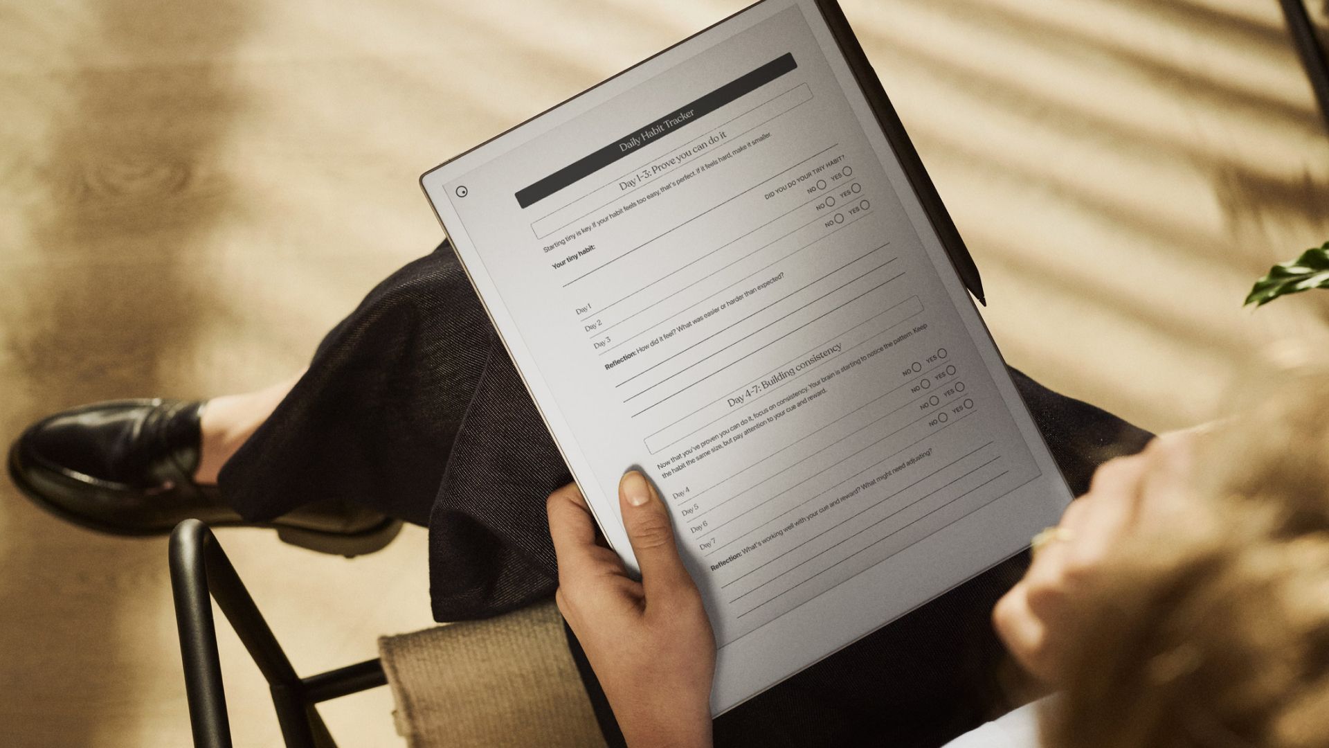 Habit Tracker workbook from Tiimo for reMarkable paper tablets