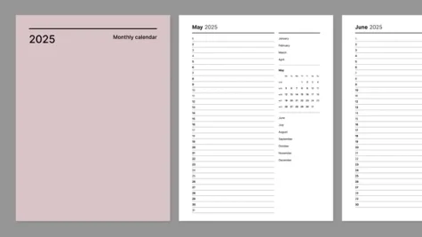 Monthly 2025 calendar from Giuseppe Farina for reMarkable tablet