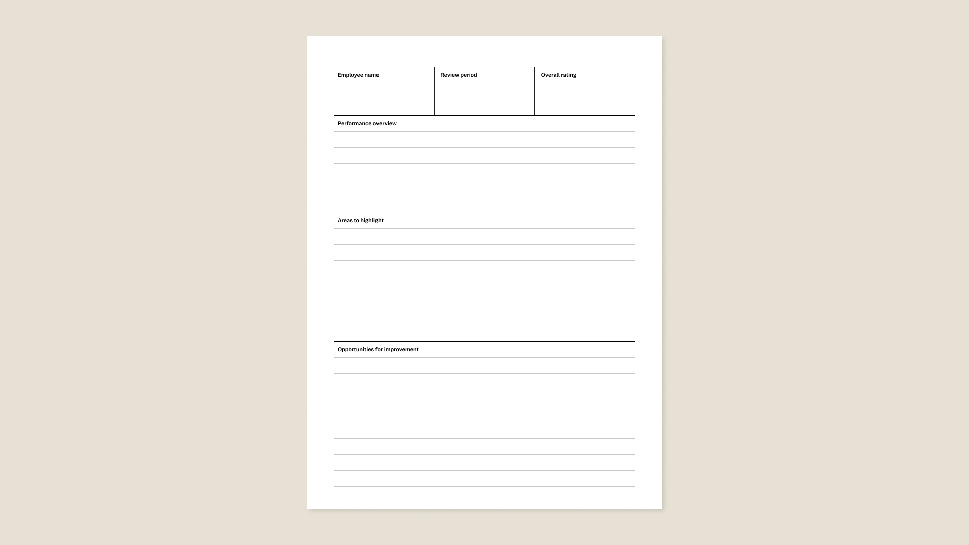 Peer review template