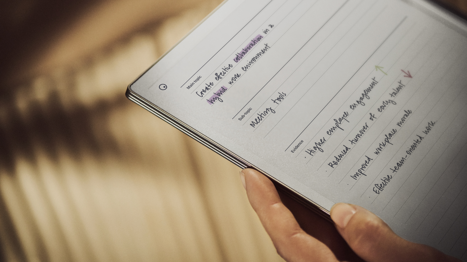 Outline method template in use on reMarkable Paper Pro