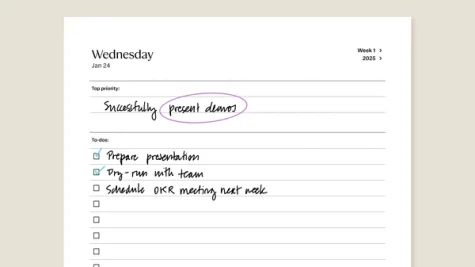 2025 To-dos for reMarkable tablet with filled in content