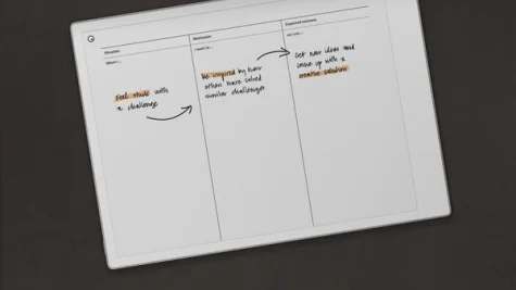 Jobs to be done template on a reMarkable Paper Pro