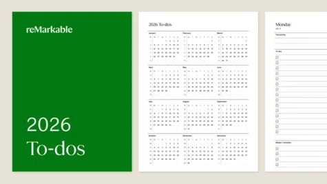 2026 To-do workbook for reMarkable paper tablets