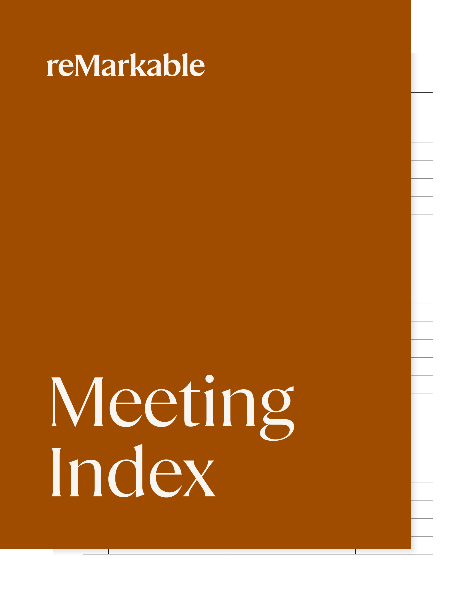 Meeting index for reMarkable tablet