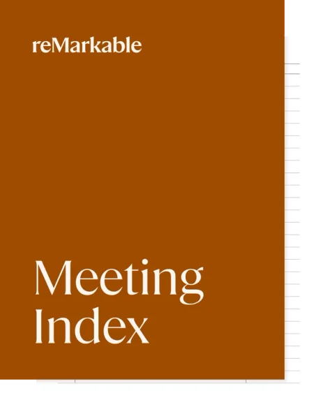 Meeting index for reMarkable tablet