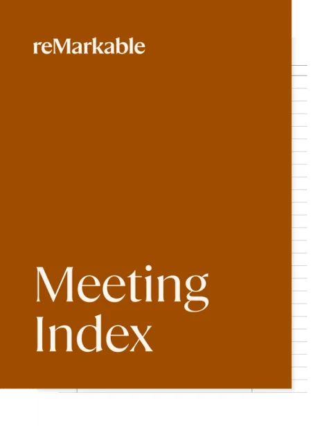 Meeting index for reMarkable tablet