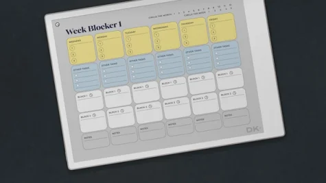 Week blocker (US) workbook for reMarkable tablet