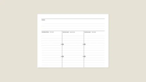 Decision impact template for reMarkable tablet