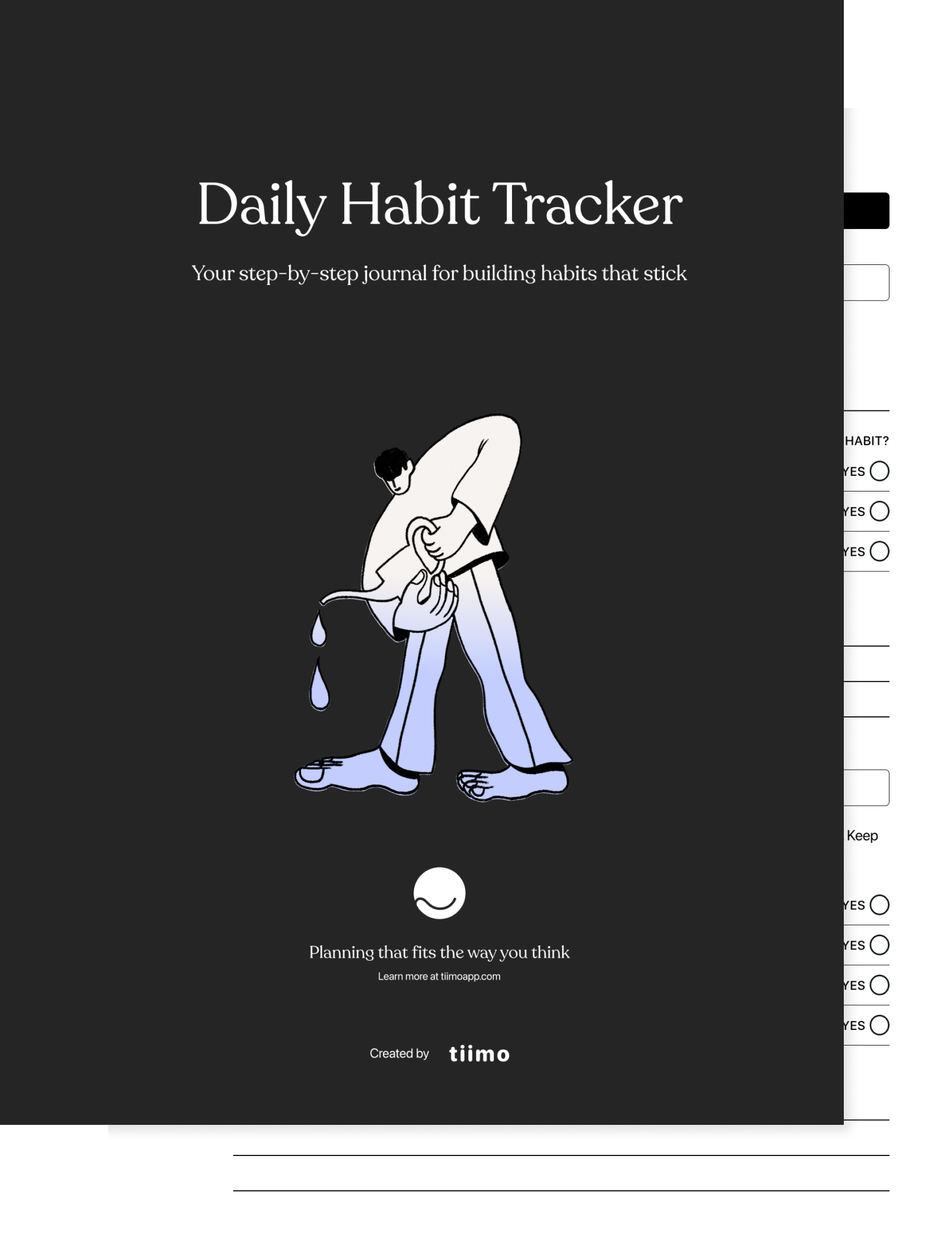 Habit Tracker workbook from Tiimo for reMarkable paper tablets