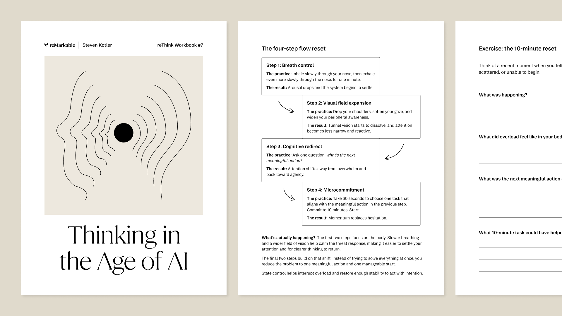 Thinking in the Age of AI workbook from Steven Kotler for reMarkable