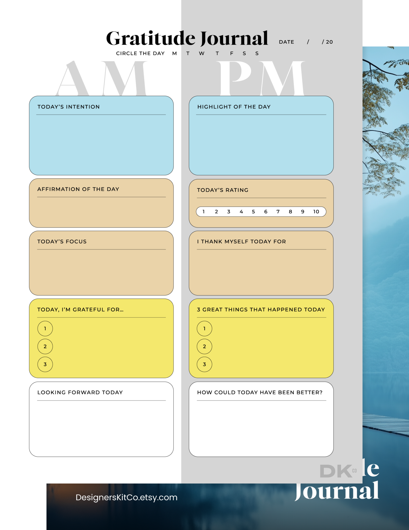 Gratitude journal from DesignersKitCo for reMarkable tablet