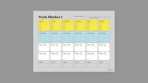 Week blocker workbook for reMarkable tablet