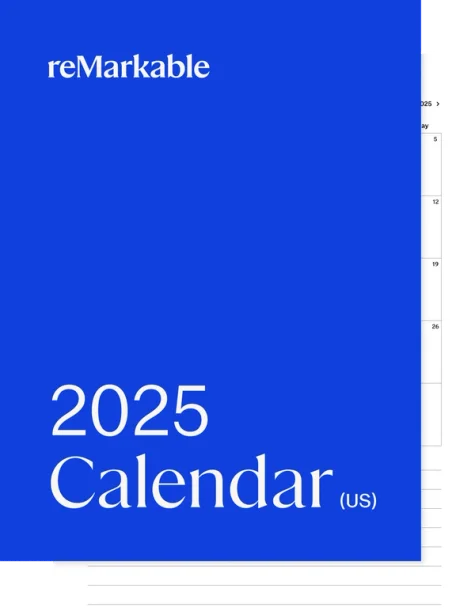 2025 calendar (US) for reMarkable tablet