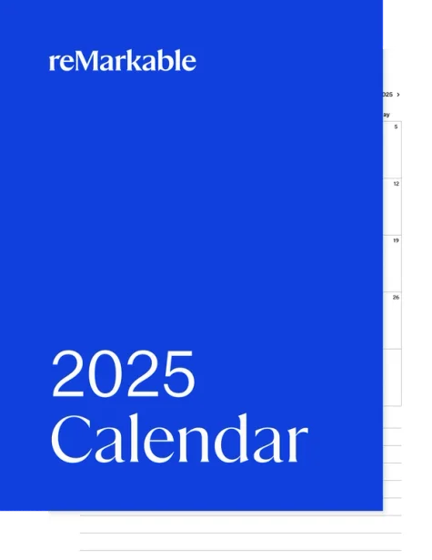 2025 calendar for reMarkable tablet