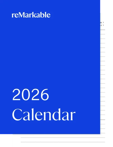 2026 Calendar workbook for reMarkable Paper Tablets