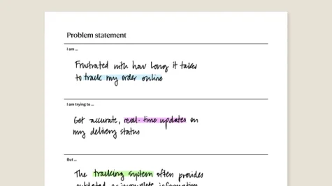 Problem solving workbook for reMarkable tablet with filled in content