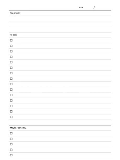 Daily to-dos template for reMarkable