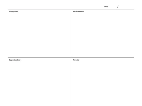 SWOT analysis template for reMarkable tablet