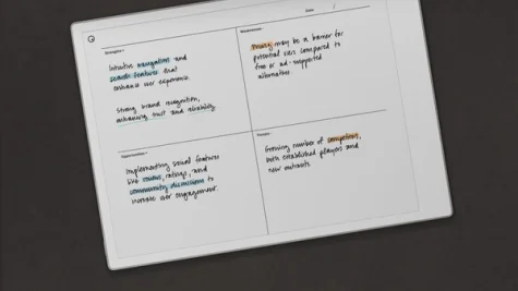 SWOT analysis template on a reMarkable Paper Pro
