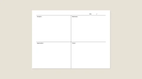 SWOT analysis template for reMarkable tablet