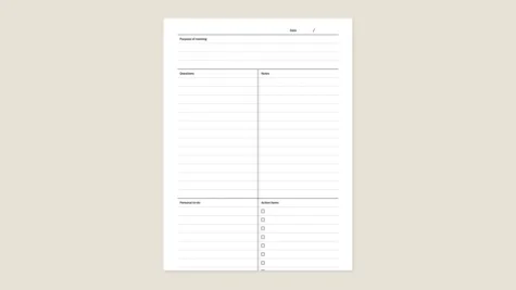 Quadrant method template for reMarkable tablet