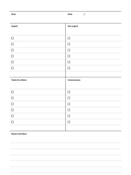 Task priority template