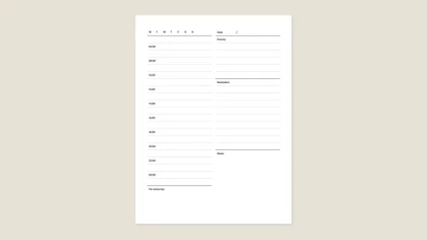 Daily planner template for reMarkable tablet