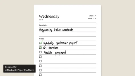 2025 To-dos workbook for reMarkable Paper Pro Move
