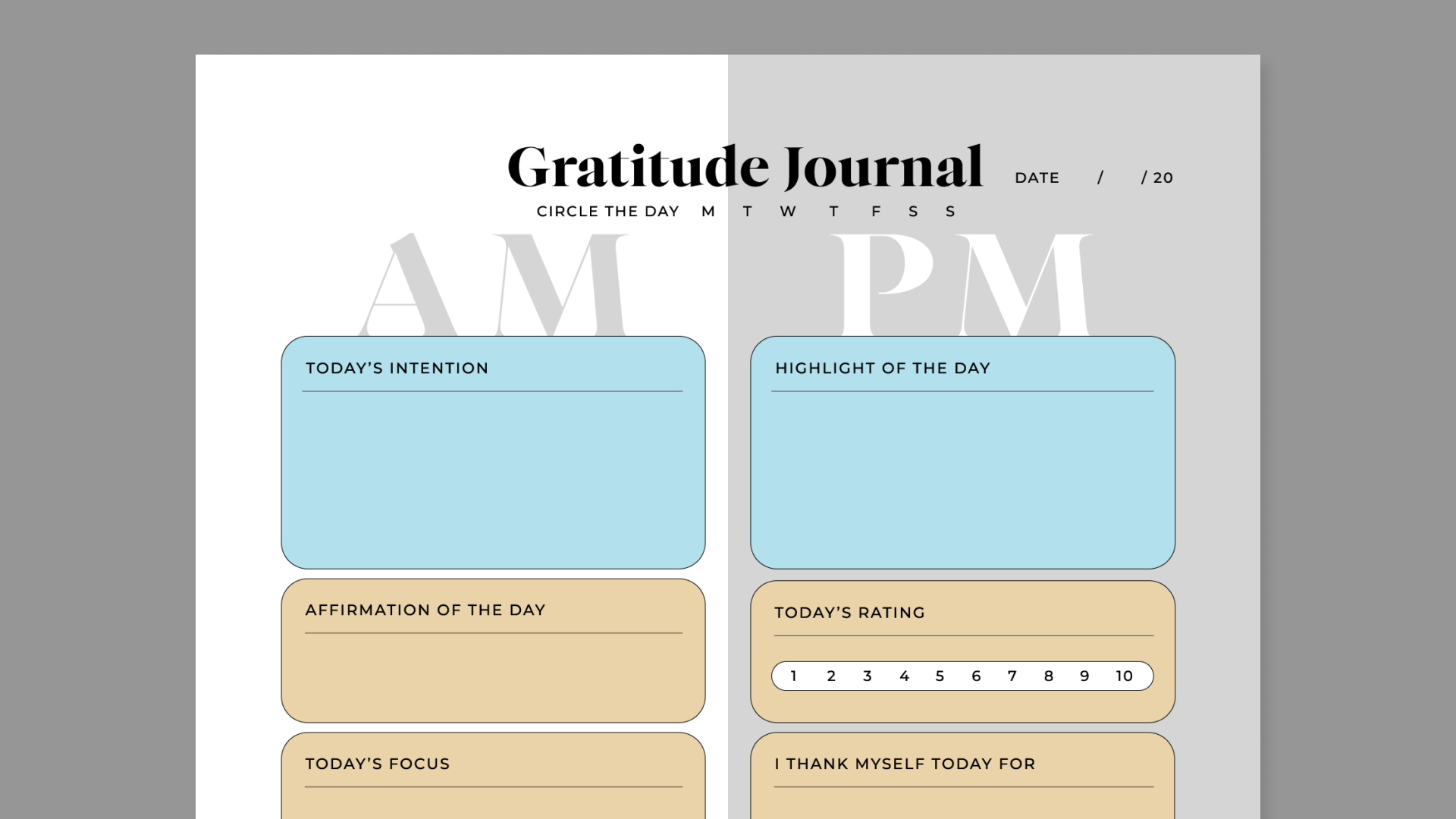 Gratitude journal from DesignersKitCo for reMarkable tablet