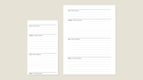 Stand-up template for reMarkable paper tablets