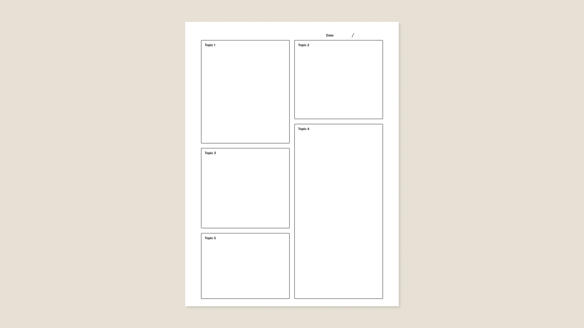 Boxing method template for reMarkable
