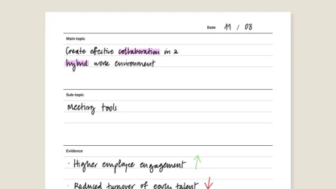 Outline method template for reMarkable tablet with filled in content
