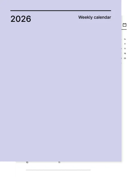 Weekly 2026 calendar from Giuseppe Farina for reMarkable tablet