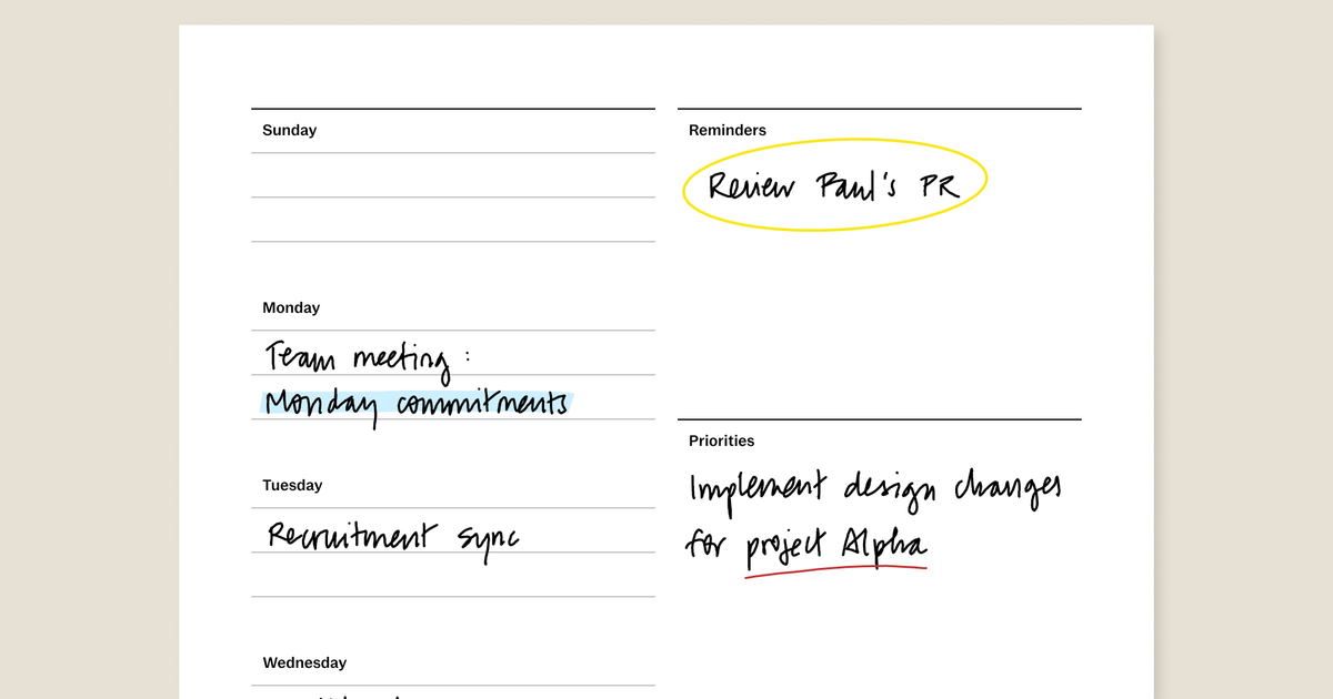 Weekly planner US | reMarkable Methods | reMarkable Methods