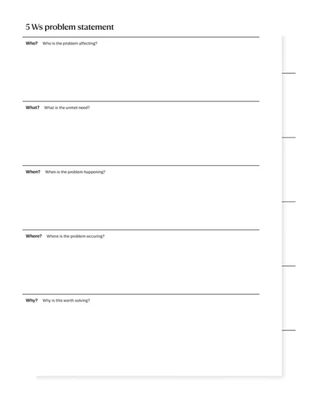 Problem solving workbook template