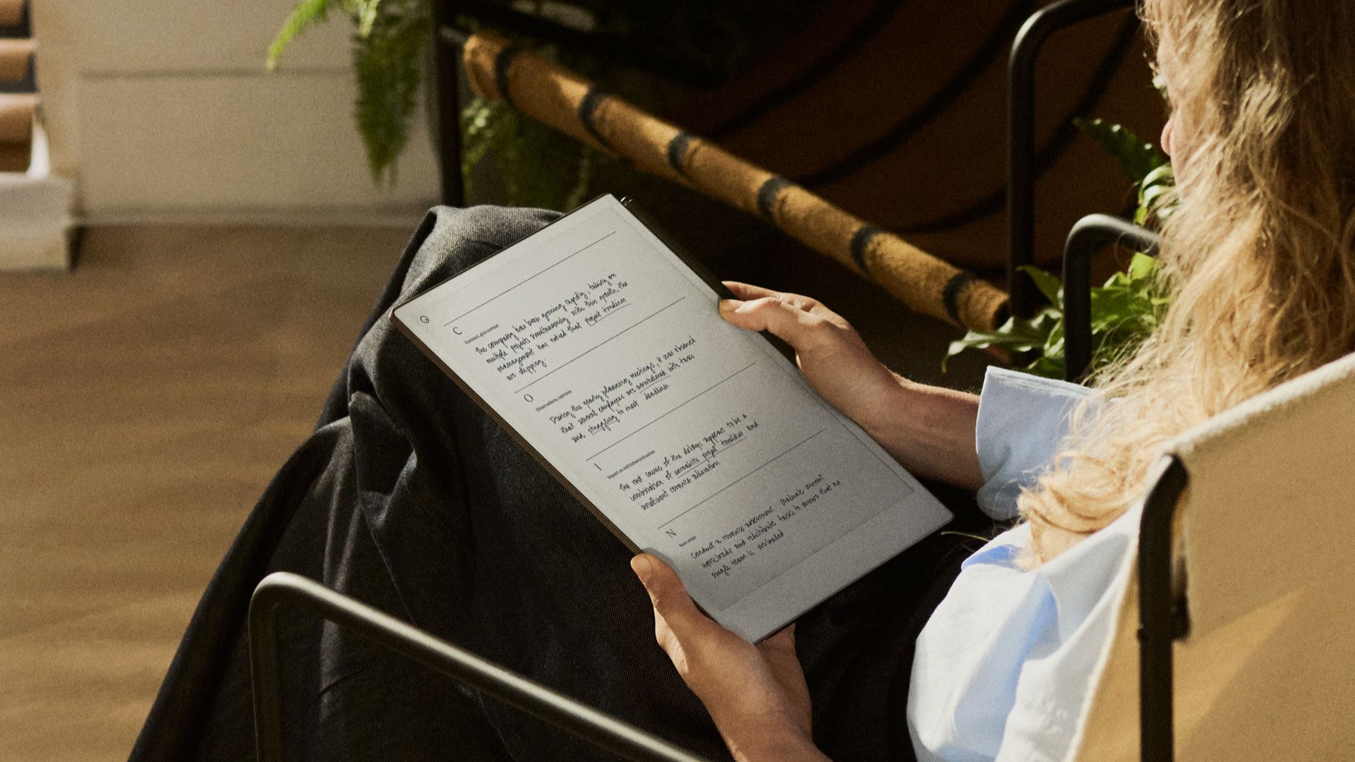 COIN model workbook in use on a reMarkable Paper Pro