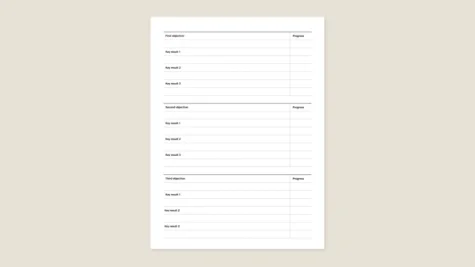 OKR layout template for reMarkable