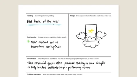 Press release workbook for reMarkable tablet with filled in content