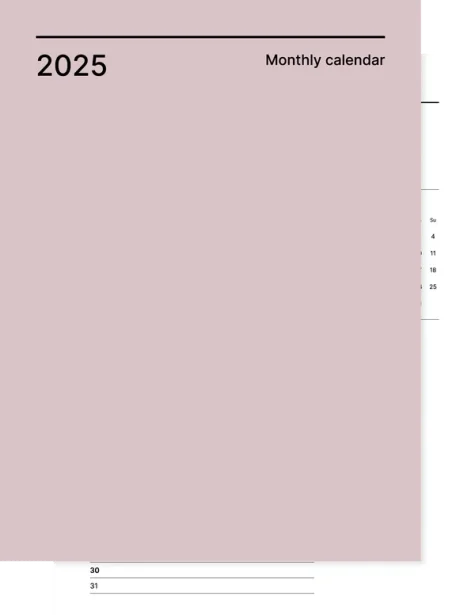 Monthly 2025 calendar from Giuseppe Farina for reMarkable tablet