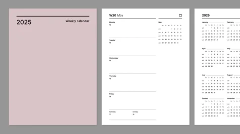 Weekly 2025 calendar from Giuseppe Farina for reMarkable tablet