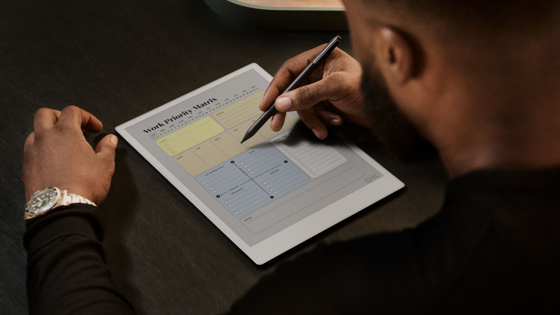 Work priority matrix from DesignersKitCo for reMarkable tablet