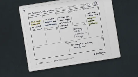 Business Model Canvas from Strategyzer on a reMarkable Paper Pro