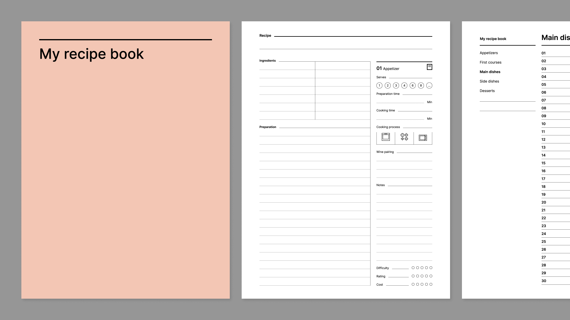 My recipe book from Giuseppe Farina for reMarkable tablet