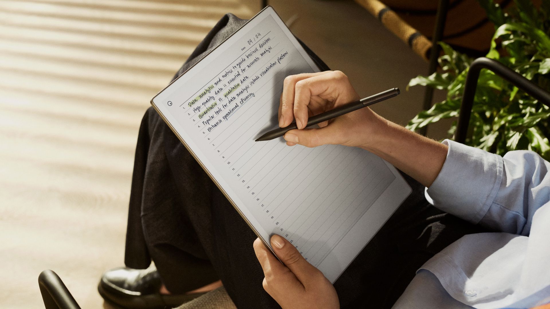 Sentence method template in use on a reMarkable Paper Pro