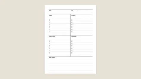 Task priority template