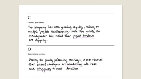 COIN model workbook for reMarkable tablet with filled in content