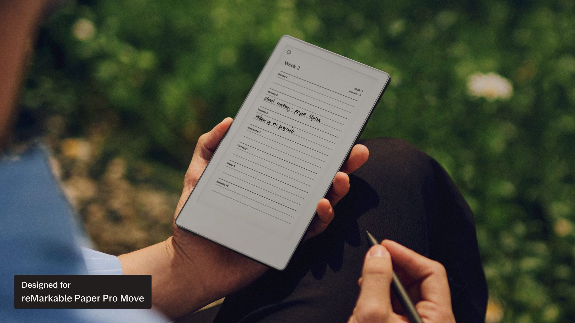 2026 Calendar (US) workbook for reMarkable Paper Pro Move