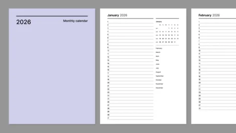 Monthly 2026 calendar from Giuseppe Farina for reMarkable tablet