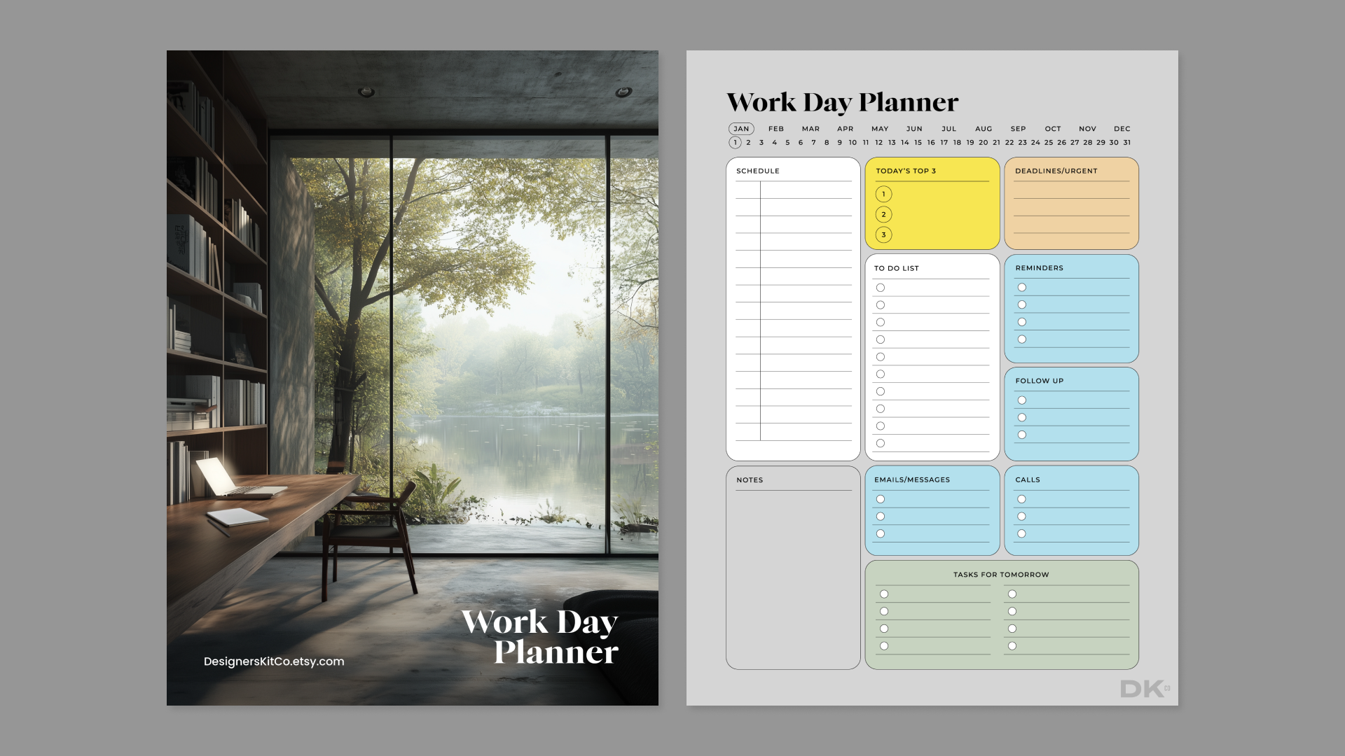 Work day planner from DesignersKitco for reMarkable tablet