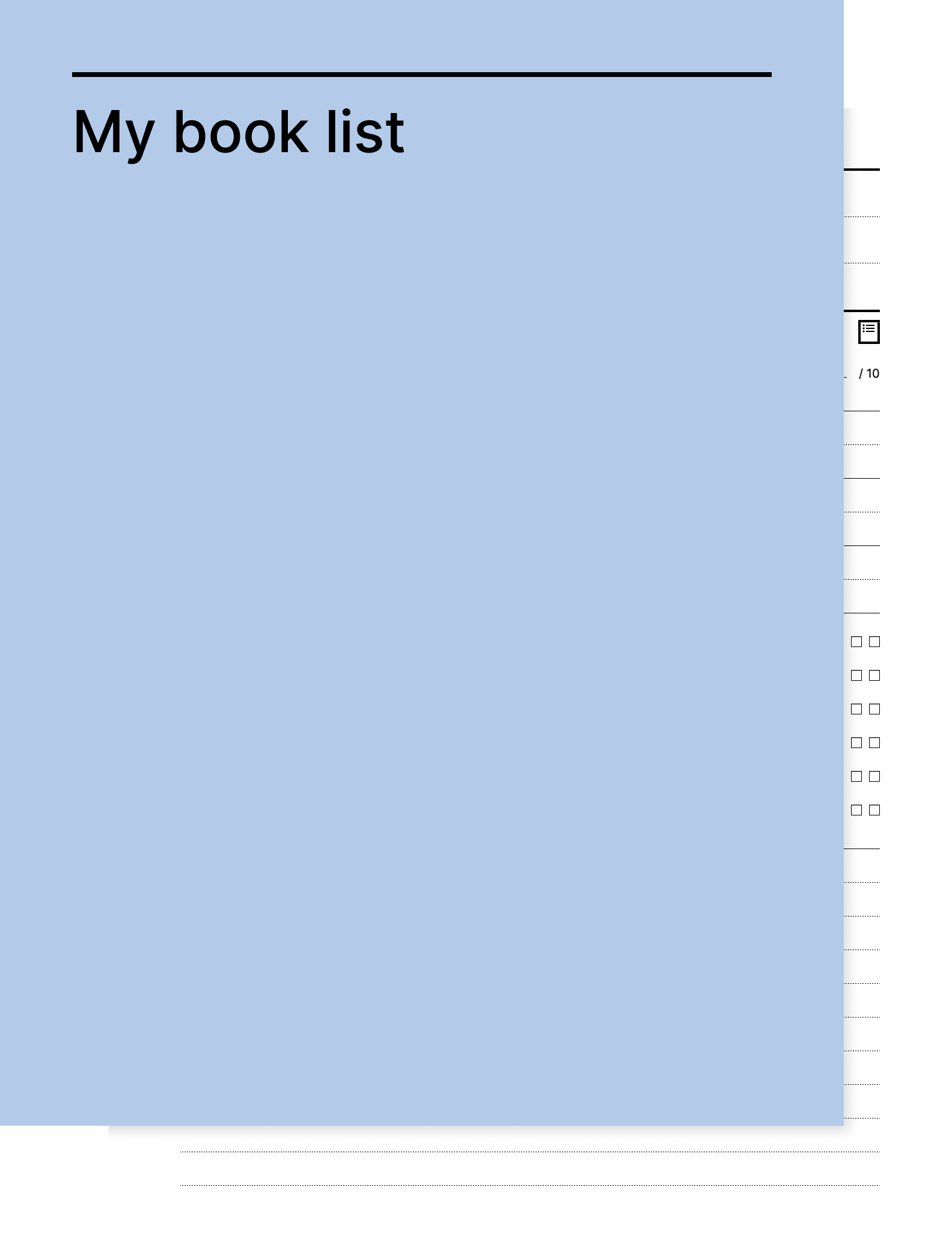 My book list workbook from Giuseppe Farina for reMarkable tablet